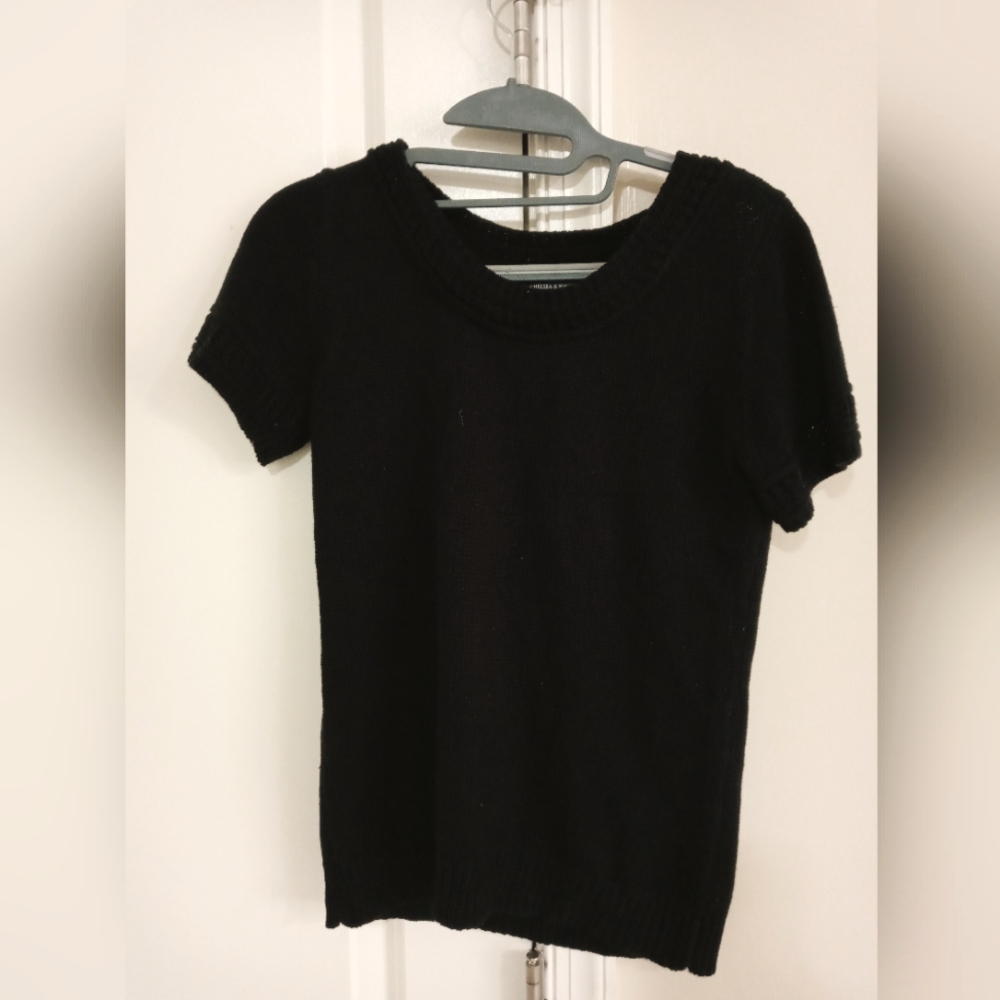 Acrylic knit cap sleeve top